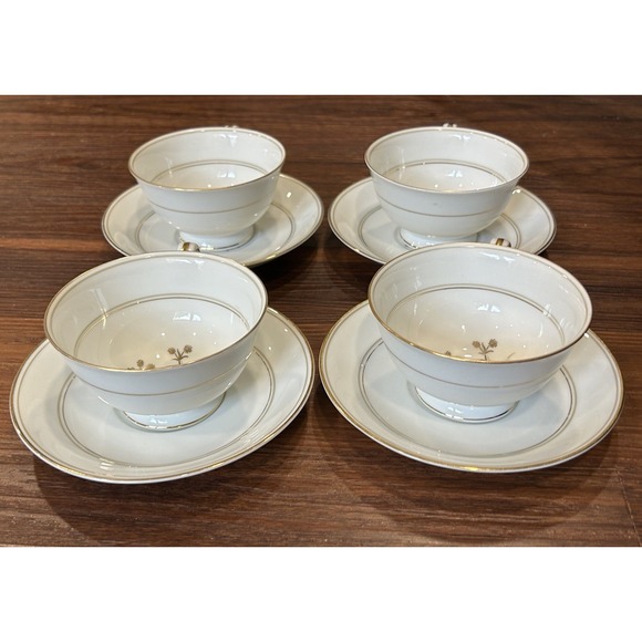 Vintage Noritake China Japan 5521 Winton Floral Pattern Set Of 4 Cup And Saucer - Picture 5 of 10